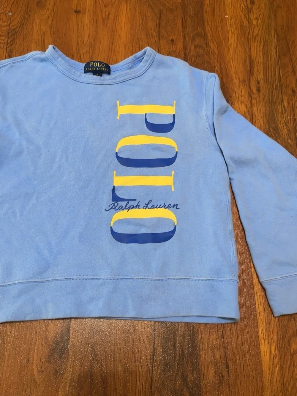 Polo by Ralph Lauren Light Blue Crewneck Sweatshirt with Vertical Logo